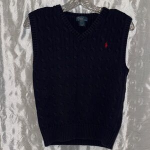 Polo by Ralph Lauren Navy V-Neck Sweater Vest Youth Size Medium 🔥 P1